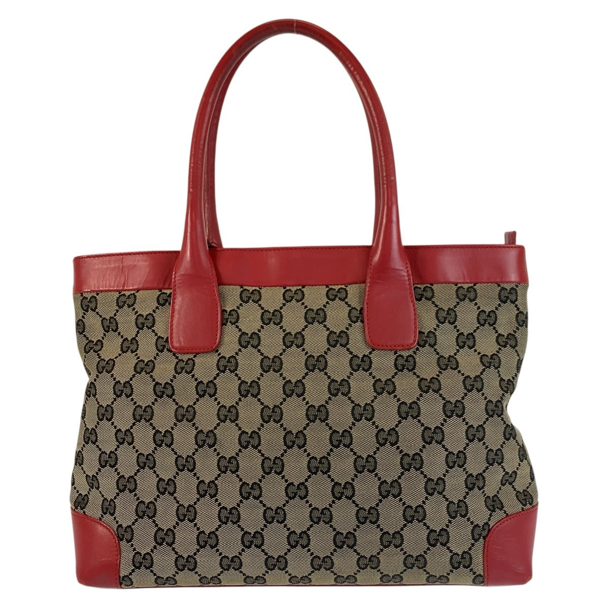 22807
GUCCI グッチ レッド ベージュ GGキャンバス / レザー 002 119 トートバッグ ハンドバッグ レディース AB30