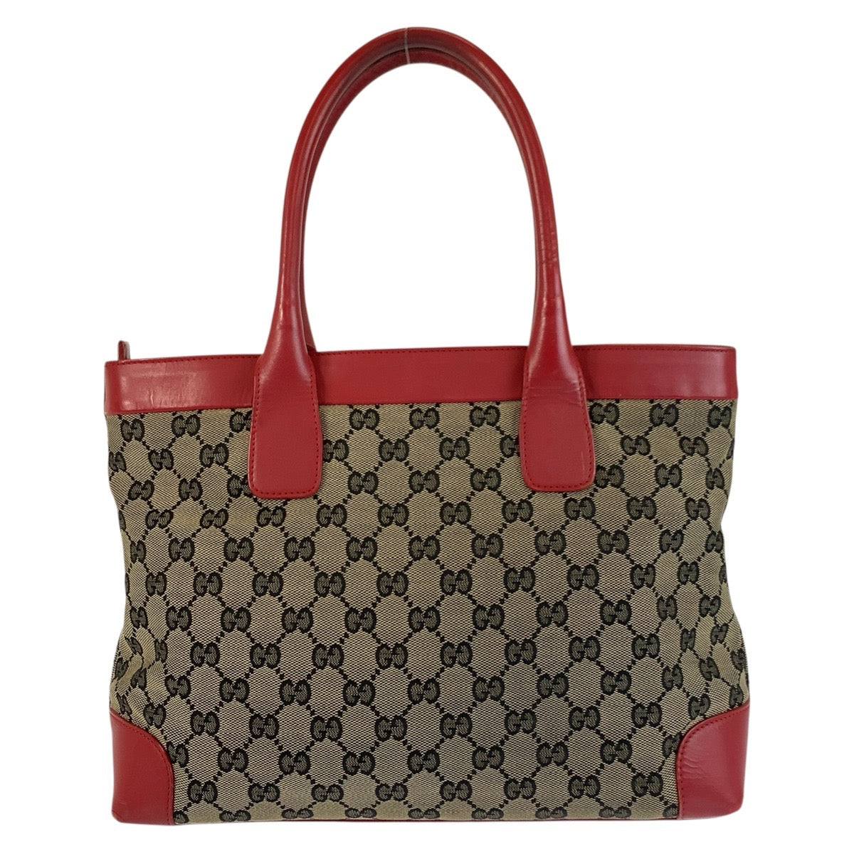 22807
GUCCI グッチ レッド ベージュ GGキャンバス / レザー 002 119 トートバッグ ハンドバッグ レディース AB30