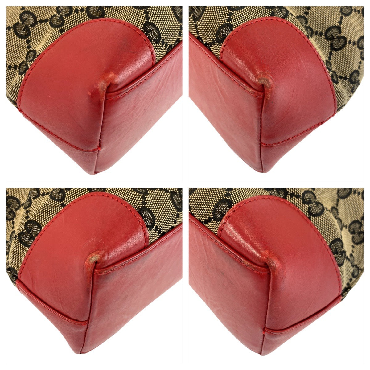 22807
GUCCI グッチ レッド ベージュ GGキャンバス / レザー 002 119 トートバッグ ハンドバッグ レディース AB30