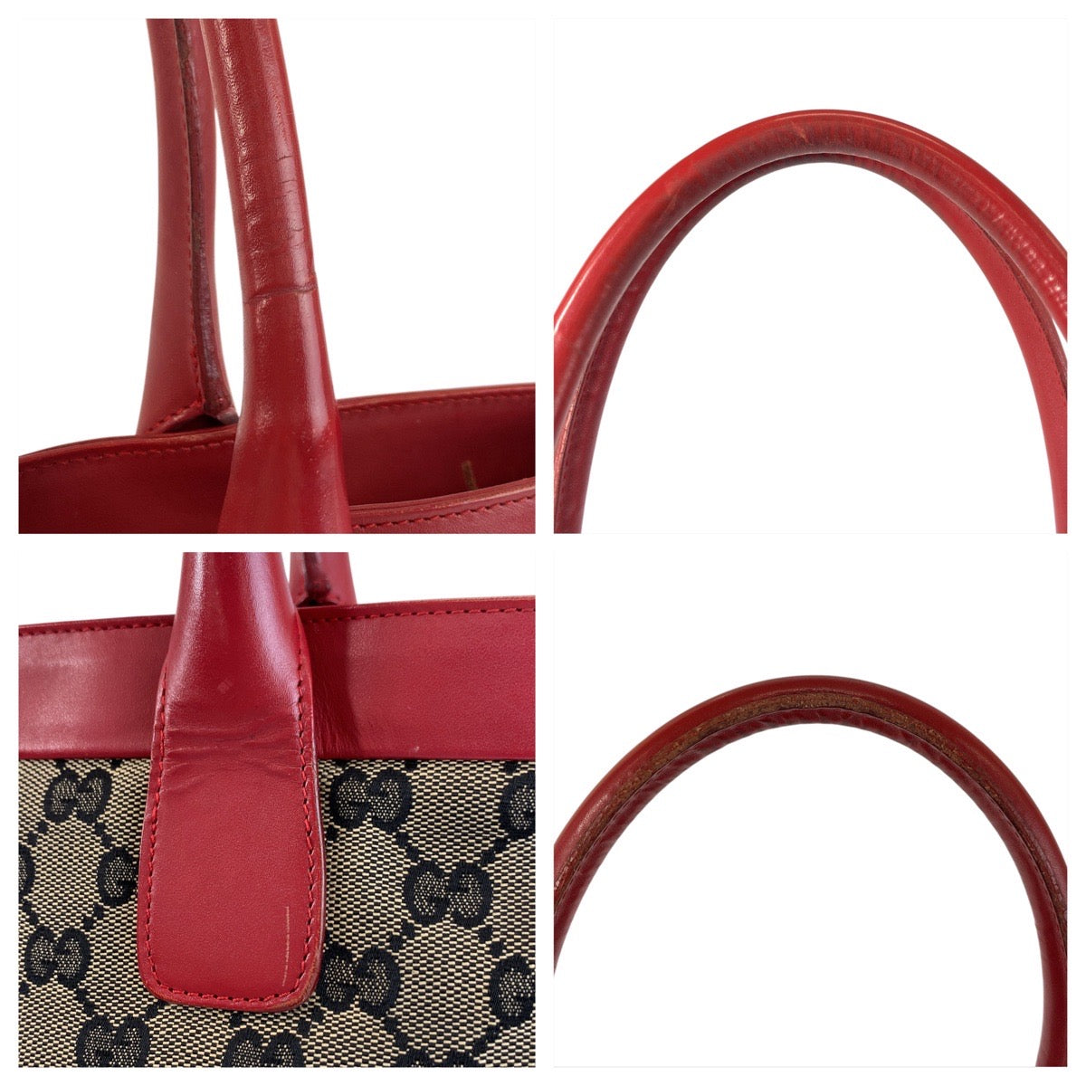 22807
GUCCI グッチ レッド ベージュ GGキャンバス / レザー 002 119 トートバッグ ハンドバッグ レディース AB30