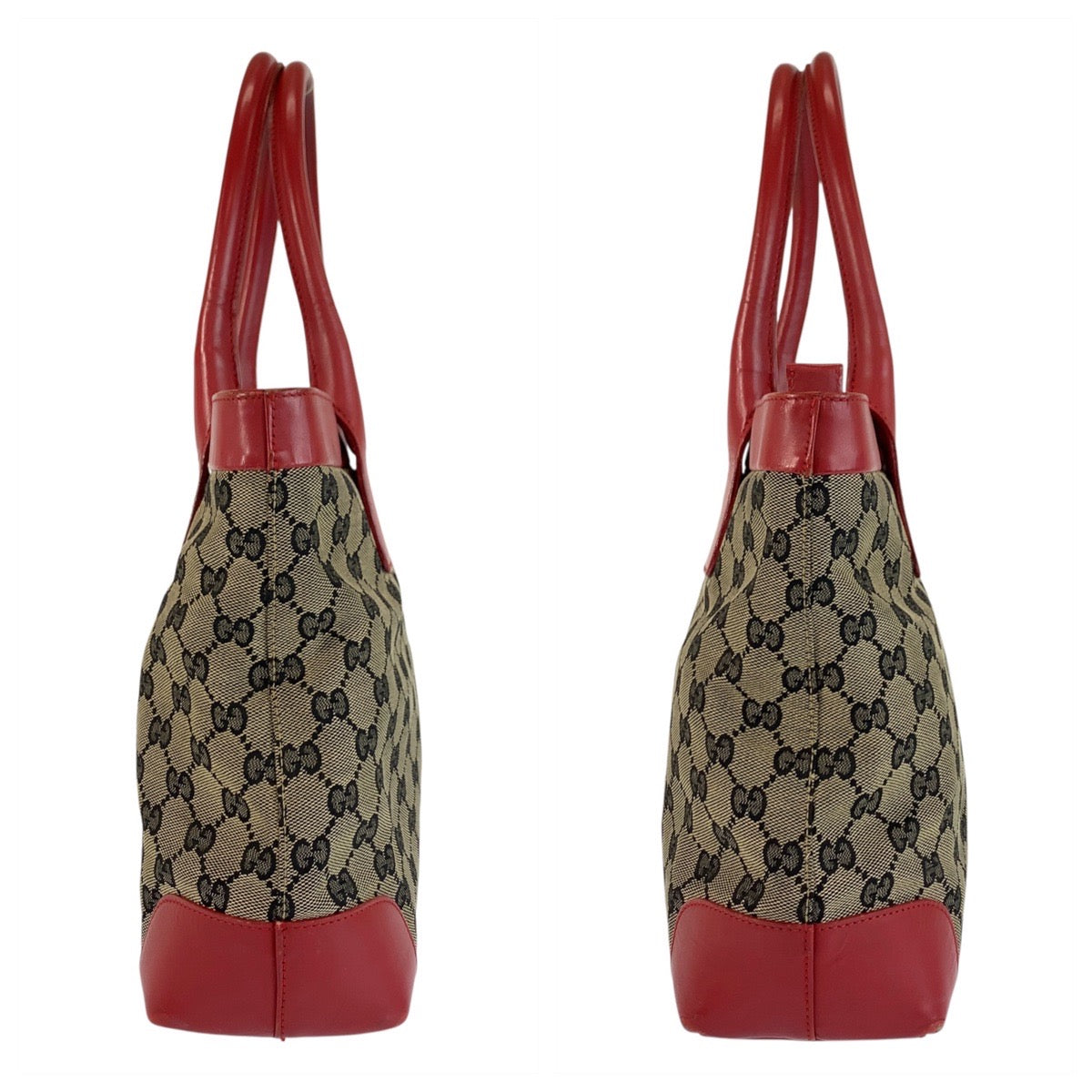 22807
GUCCI グッチ レッド ベージュ GGキャンバス / レザー 002 119 トートバッグ ハンドバッグ レディース AB30