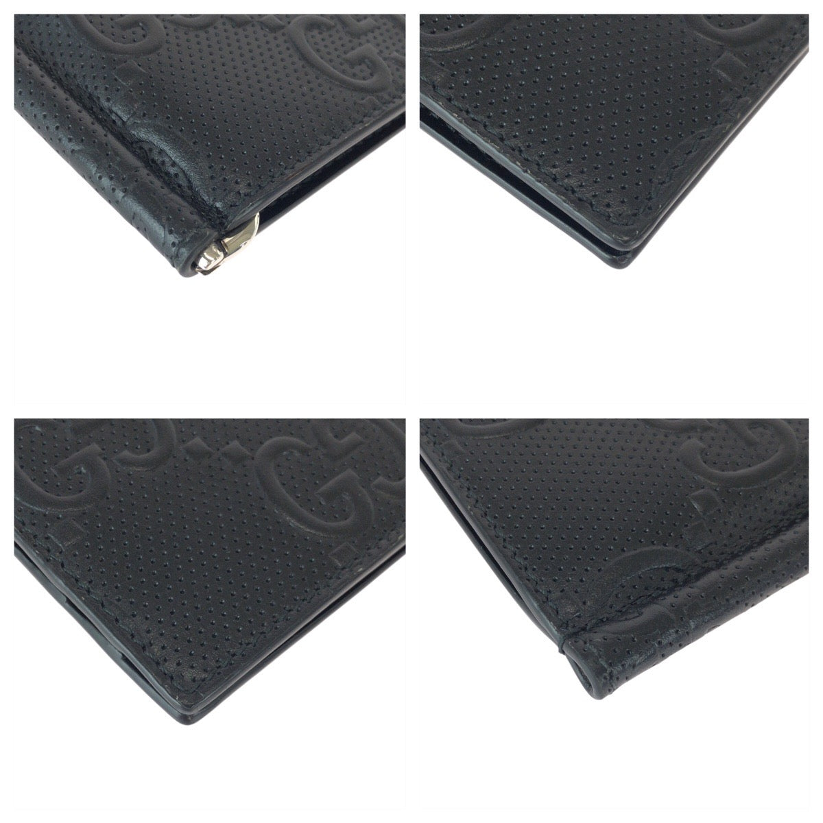 22811
GUCCI グッチ GGエンボス ブラック 黒 シルバー金具 レザー 676656 マネークリップ カードケース メンズ A35