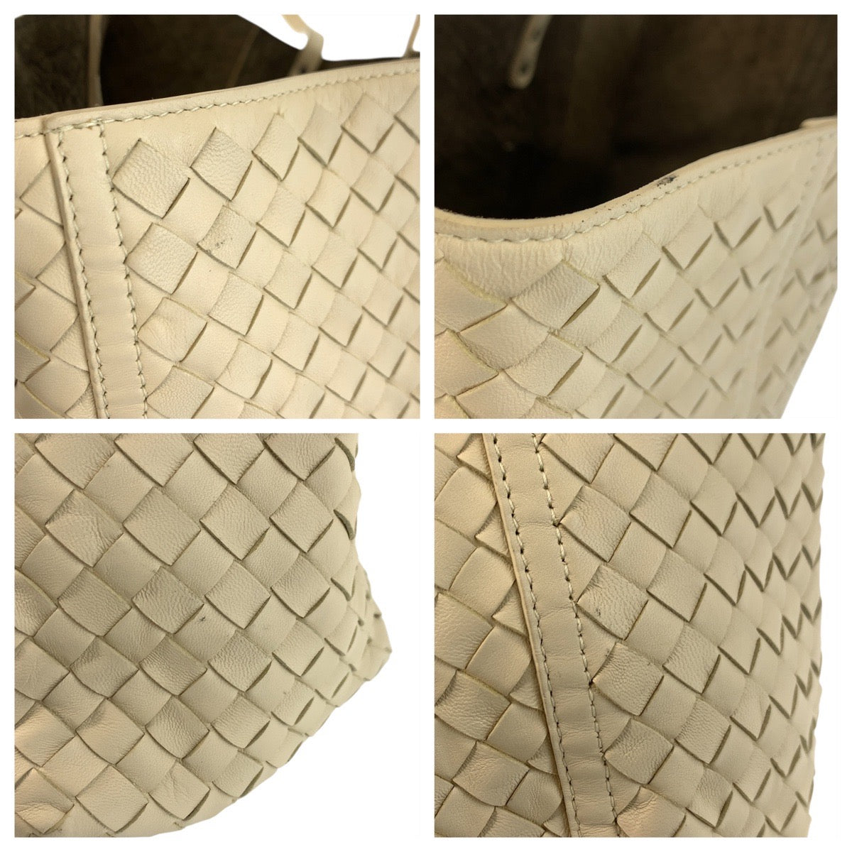 22814
BOTTEGAVENETA Bottega Veneta Intrecciato Ivory Leather B00006933K Tote Bag Handbag Ladies A70