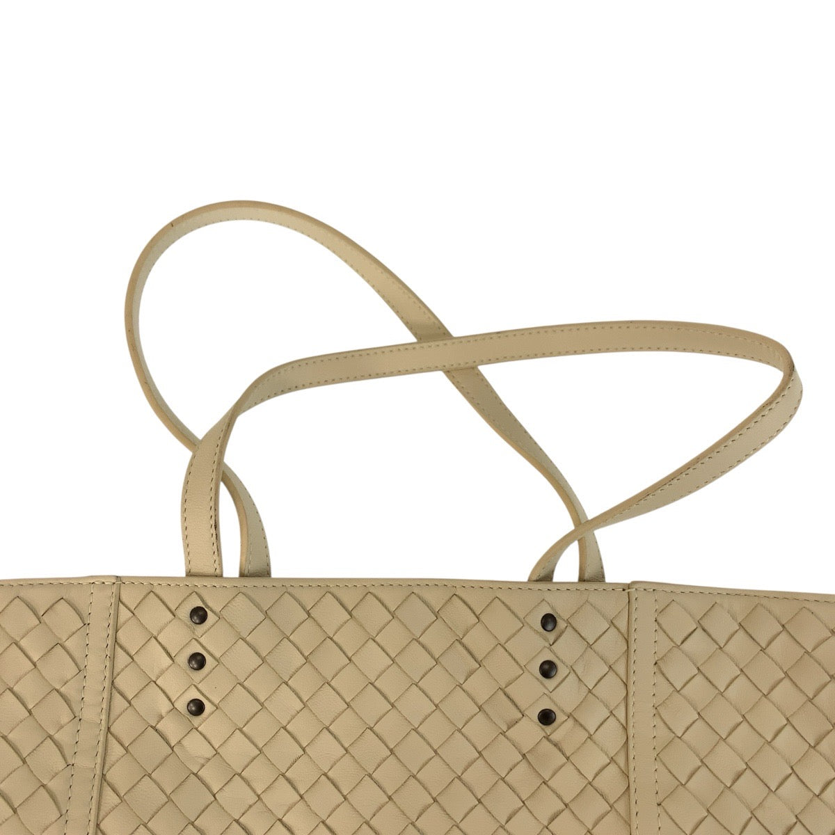 22814
BOTTEGAVENETA Bottega Veneta Intrecciato Ivory Leather B00006933K Tote Bag Handbag Ladies A70