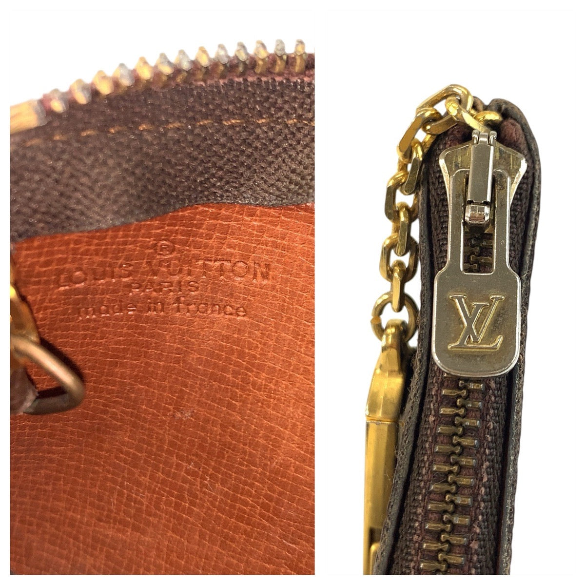 22815
LOUIS VUITTON ルイヴィトン モノグラム ポシェット クレ ブラウン ゴールド金具 PVC M62650 コインケース カードキーケース メンズ ABP14