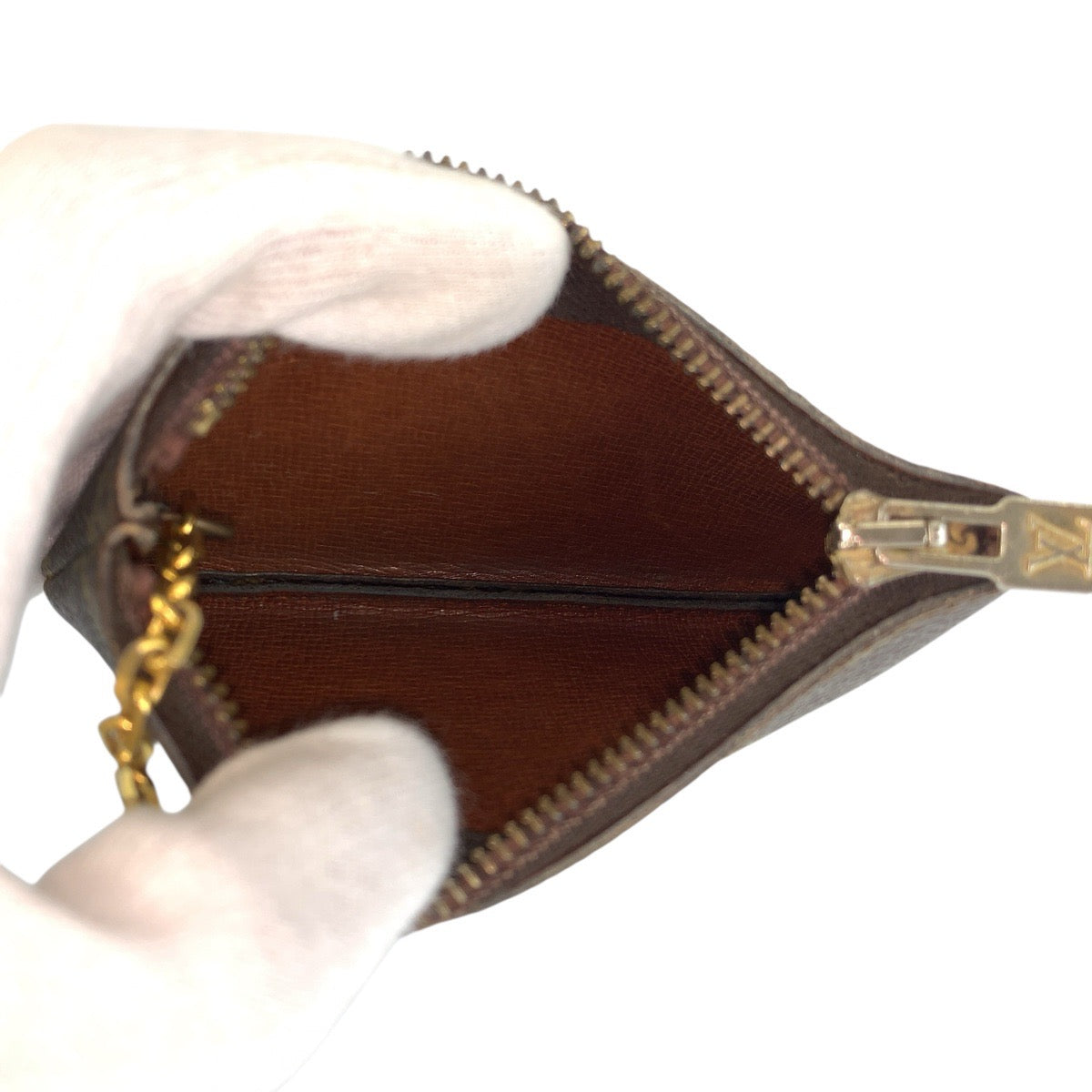 22815
LOUIS VUITTON ルイヴィトン モノグラム ポシェット クレ ブラウン ゴールド金具 PVC M62650 コインケース カードキーケース メンズ ABP14