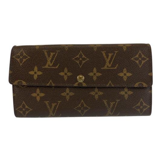 22816
LOUIS VUITTON ルイヴィトン モノグラム ポシェット ポルトモネクレディ ブラウン ゴールド金具 PVC M61725 長財布 ロングウォレット レディース ABP16