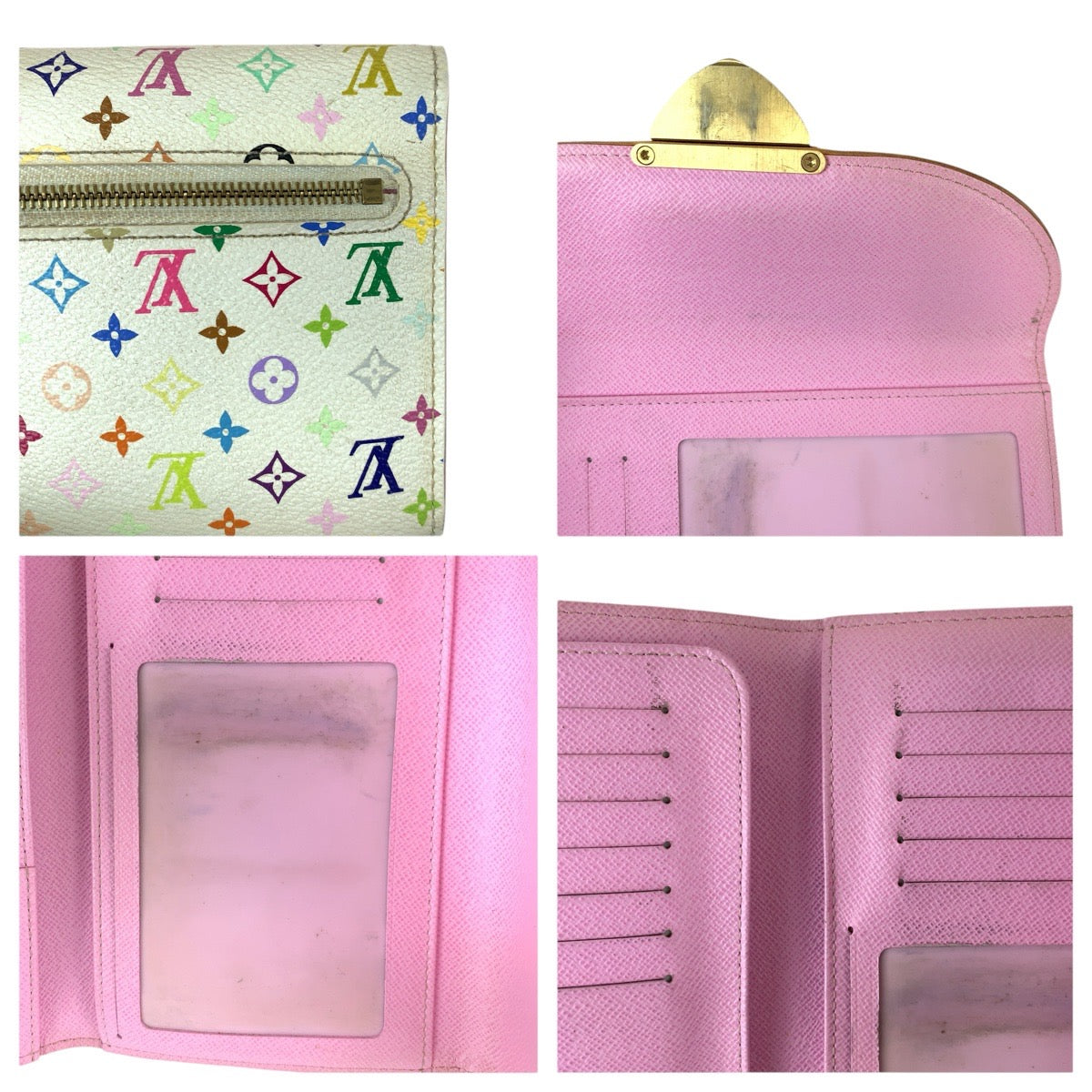 22817
LOUIS VUITTON ルイヴィトン モノグラム マルチカラー ポルトフォイユ ウジェニ ホワイト ゴールド金具 PVC / レザー M93736 長財布 ロングウォレット レディース AB28