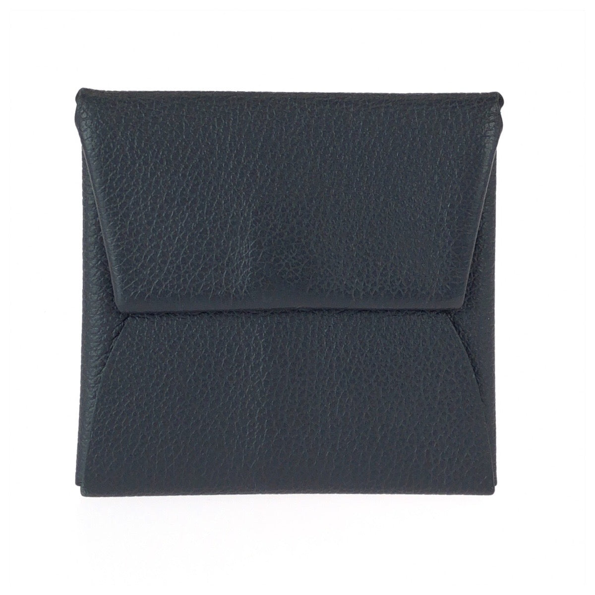22819
HERMES Bastia Black Silver Hardware Leather Coin Purse Unisex W Stamp Men's ABP21