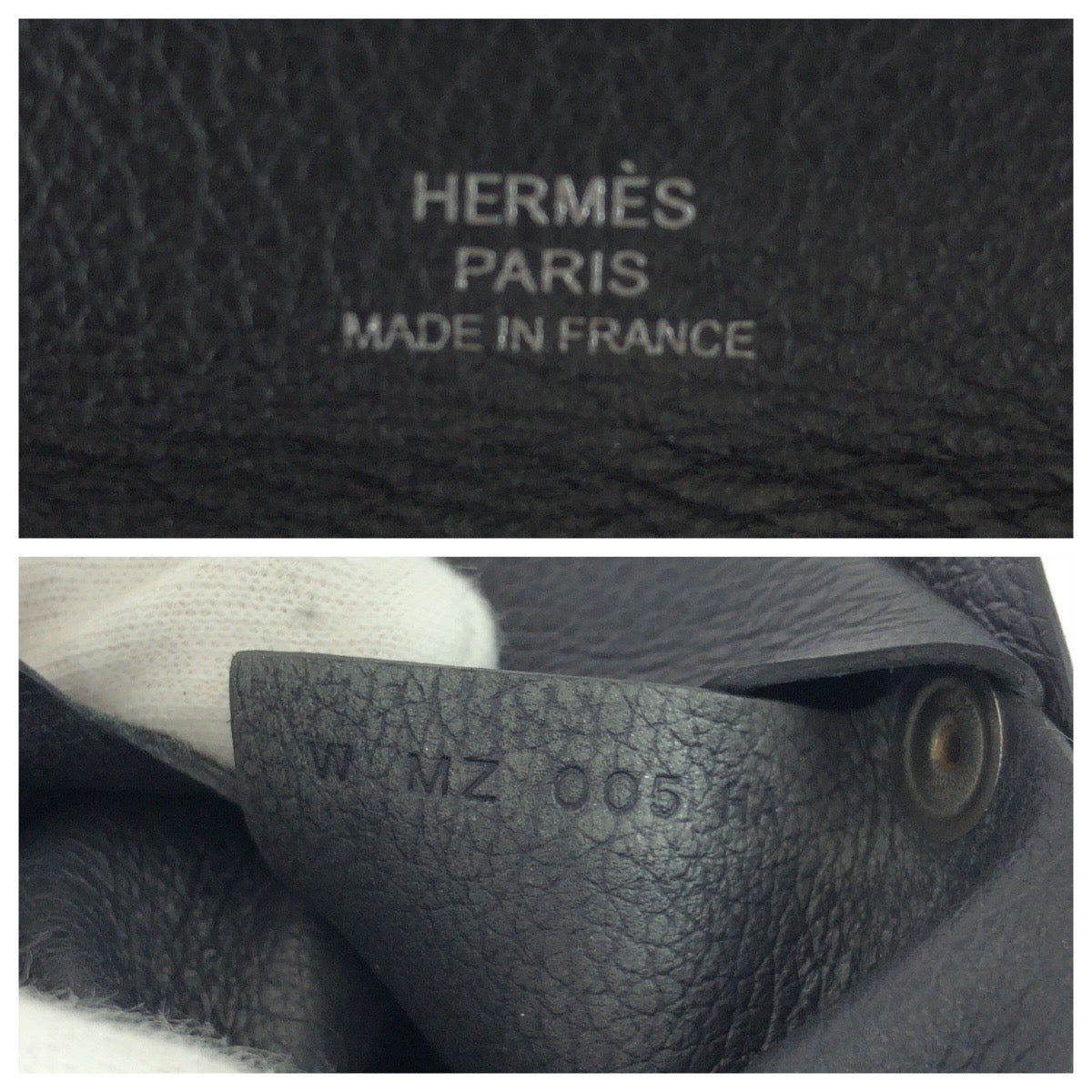 22819
HERMES Bastia Black Silver Hardware Leather Coin Purse Unisex W Stamp Men's ABP21