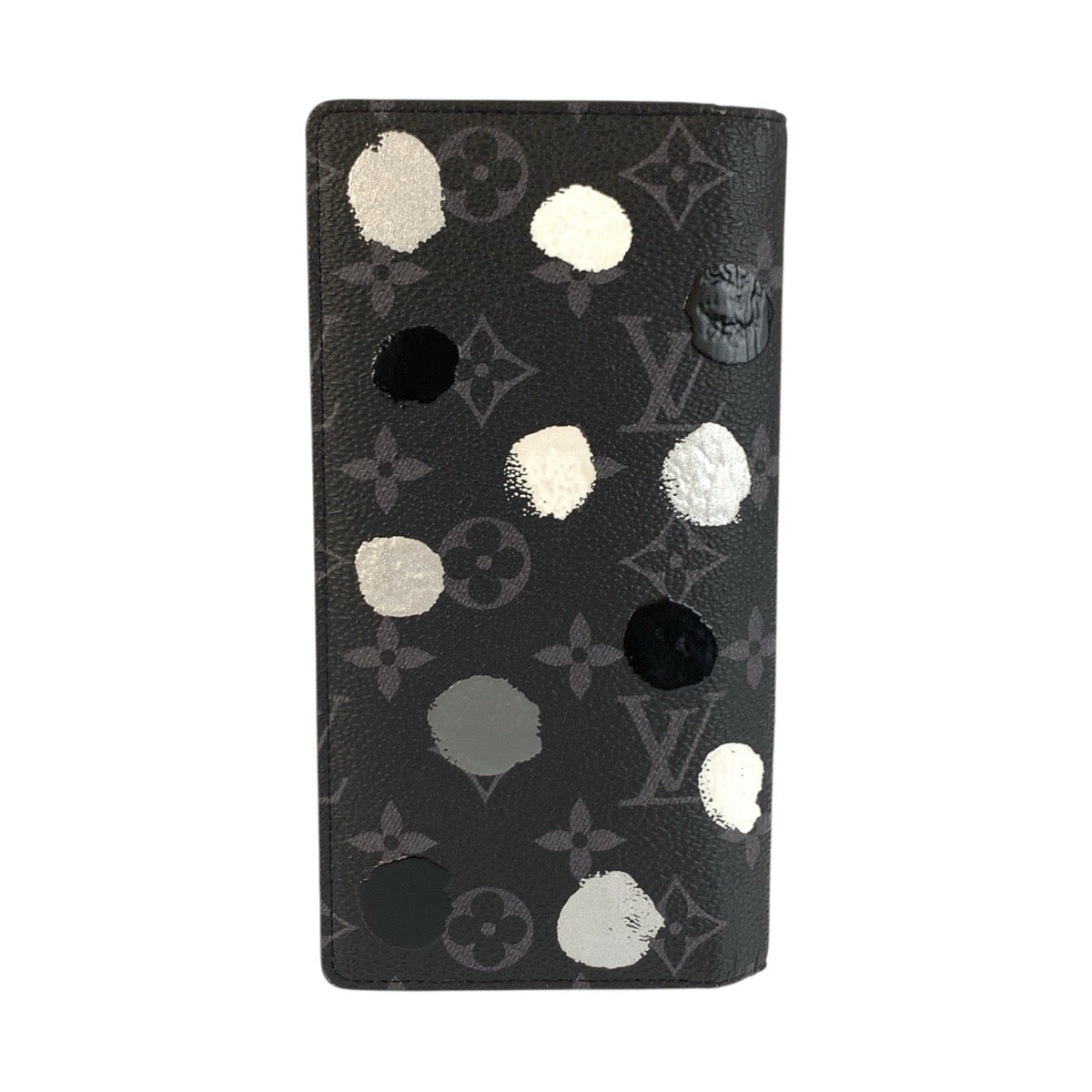 22821
LOUIS VUITTON ルイヴィトン Monogram Eclipse Portefeuille Painted Dots Yayoi Kusama Black Gray PVC M81932 Long Wallet Men's ABP82