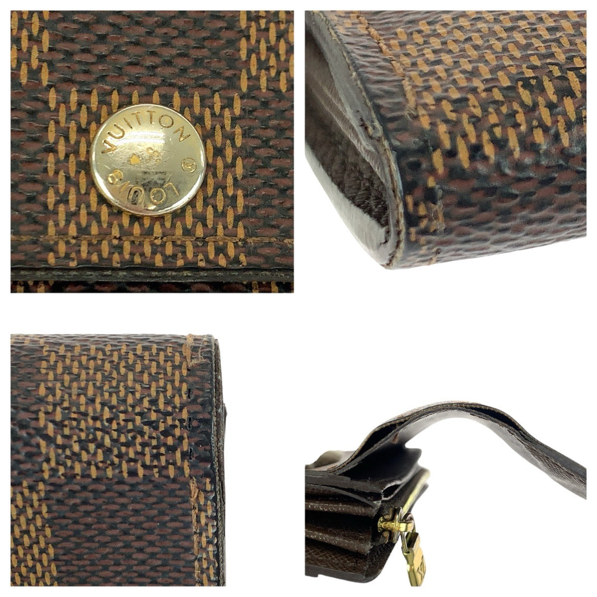 22823
LOUIS VUITTON ルイヴィトン ダミエ エベヌ ポルトフォイユ サラ ブラウン ゴールド金具 PVC N61734 長財布 ロングウォレット メンズ ABP21