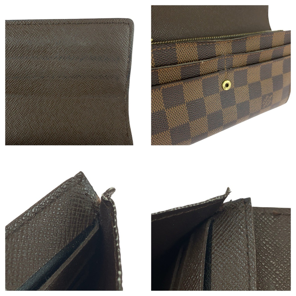 22823
LOUIS VUITTON ルイヴィトン ダミエ エベヌ ポルトフォイユ サラ ブラウン ゴールド金具 PVC N61734 長財布 ロングウォレット メンズ ABP21