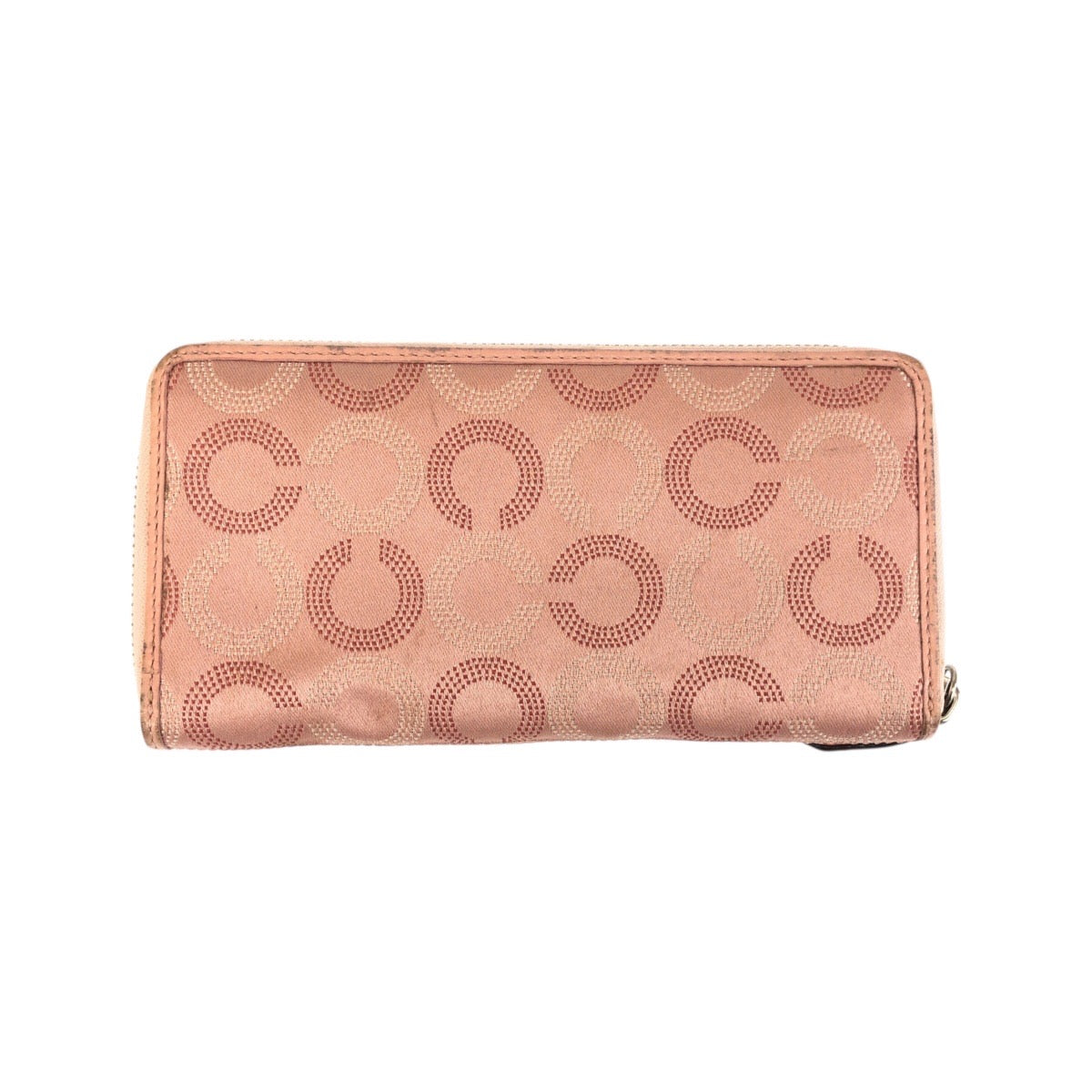 22826
COACH コーチ シグネチャー オプアート ピンク シルバー金具 キャンバス / レザー 長財布 ラウンドファスナー レディース B3