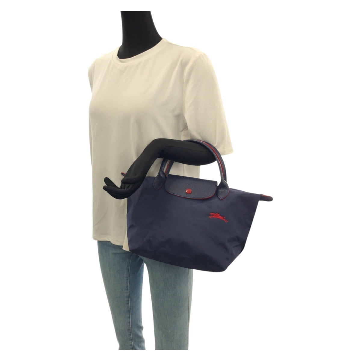 22827
Longchamp ロンシャン ル プリアージュ クラブ S ネイビー レッド シルバー金具 ナイロン / レザー L1621619556 トートバッグ ハンドバッグ レディース A15