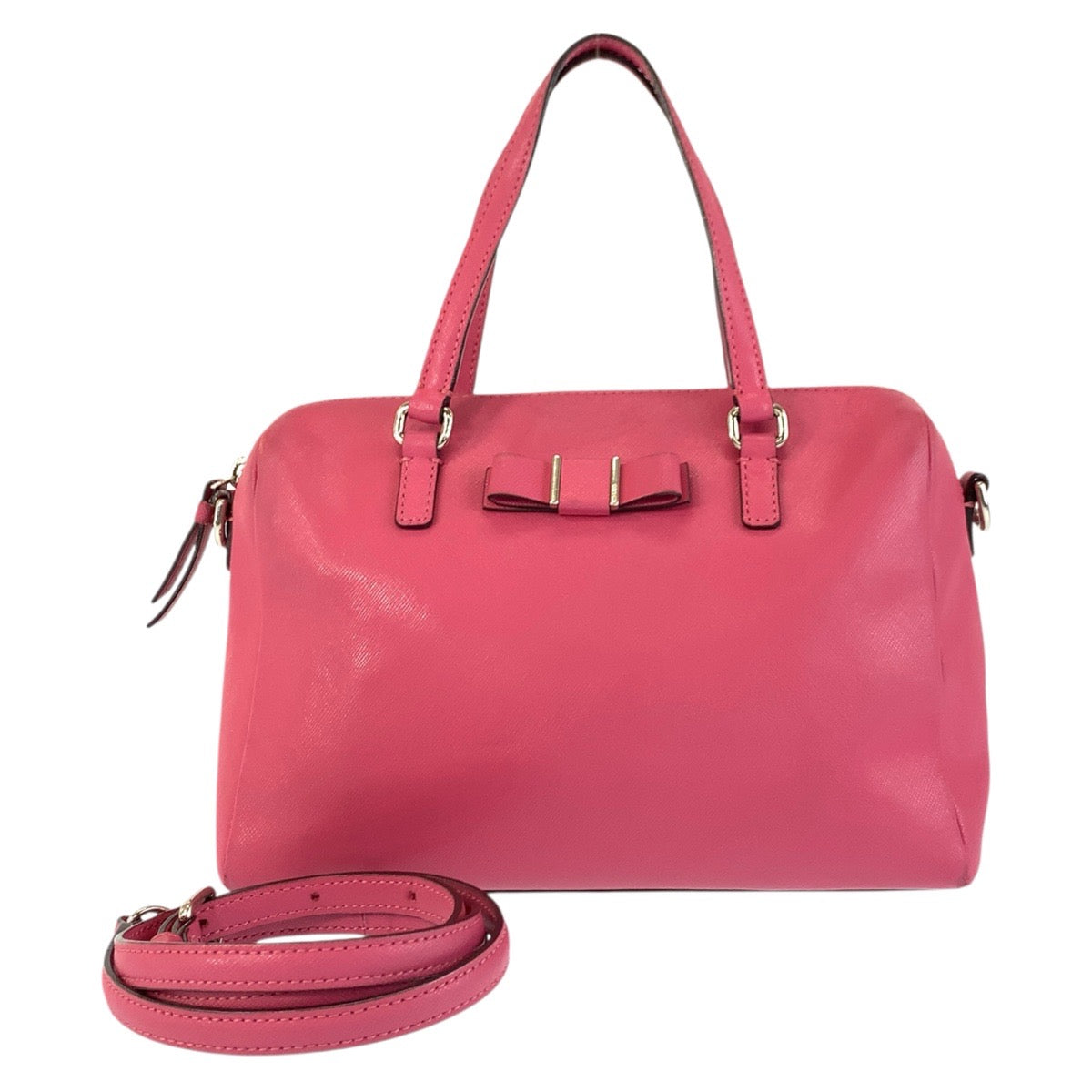 22828
COACH コーチ リボンモチーフ ピンク シルバー金具 レザー ハンドバッグ ショルダーバッグ 2way レディース AB4