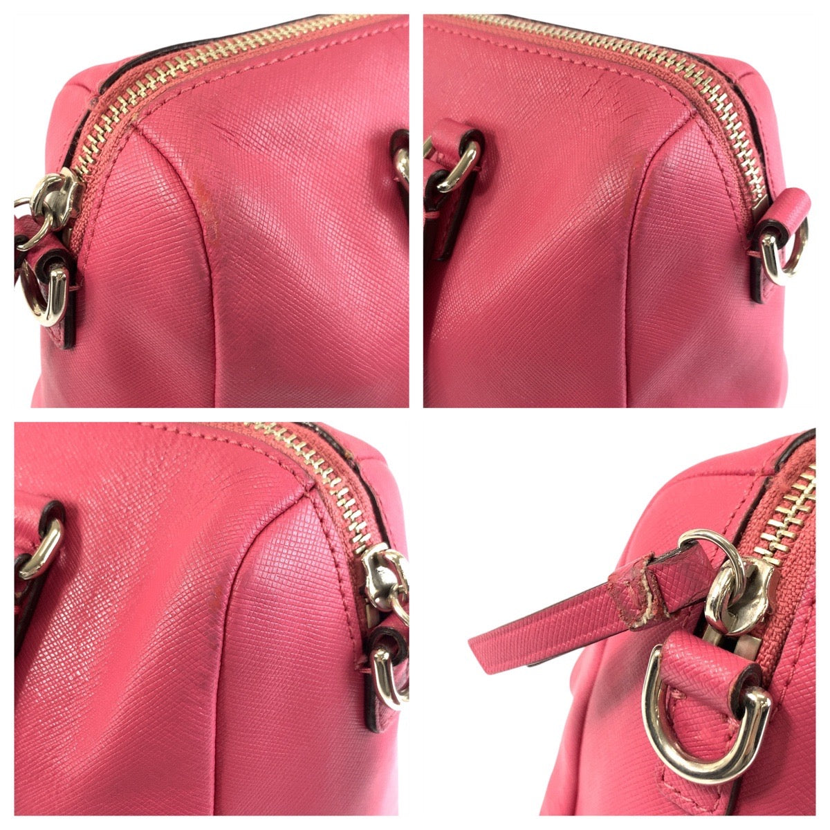 22828
COACH コーチ リボンモチーフ ピンク シルバー金具 レザー ハンドバッグ ショルダーバッグ 2way レディース AB4