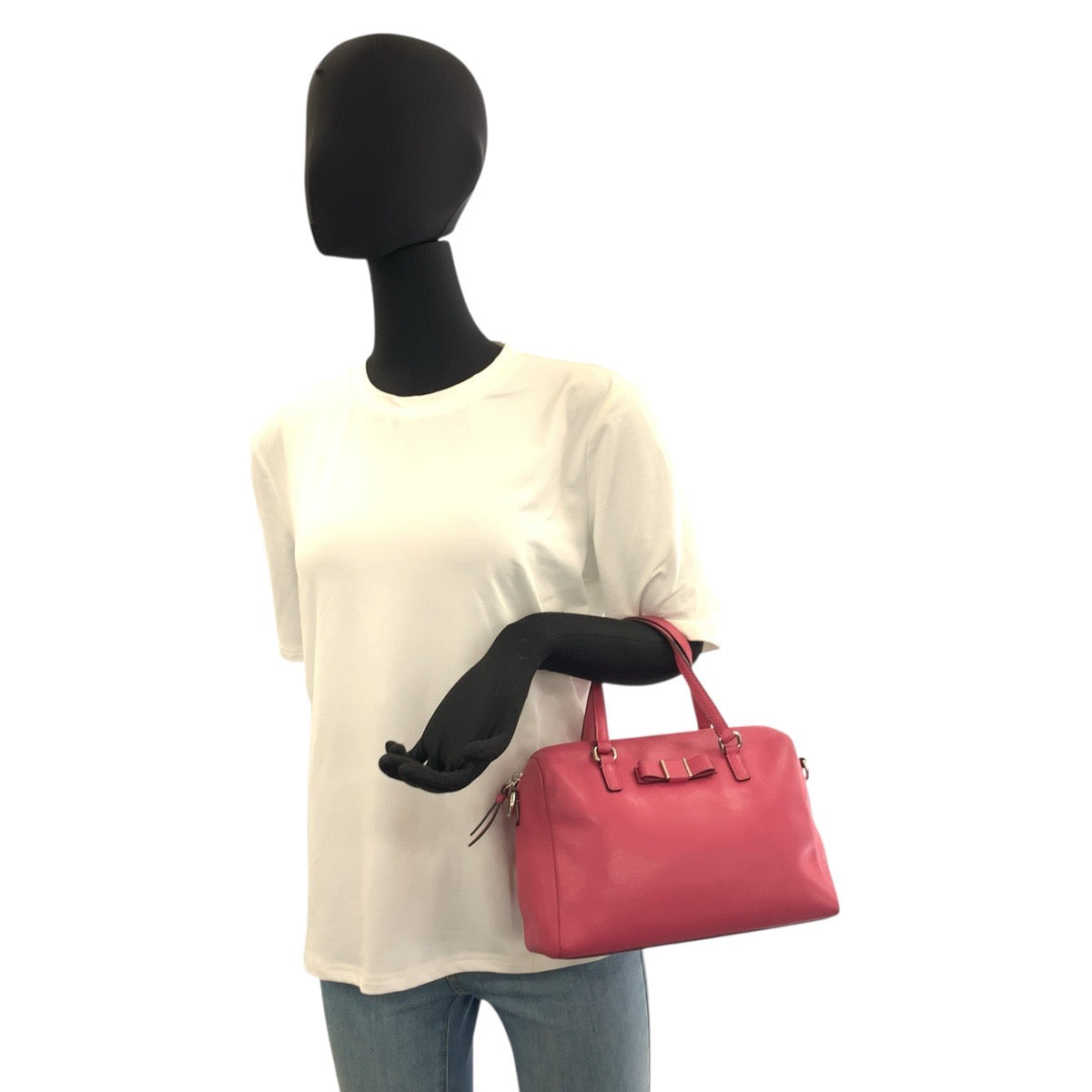 22828
COACH コーチ リボンモチーフ ピンク シルバー金具 レザー ハンドバッグ ショルダーバッグ 2way レディース AB4