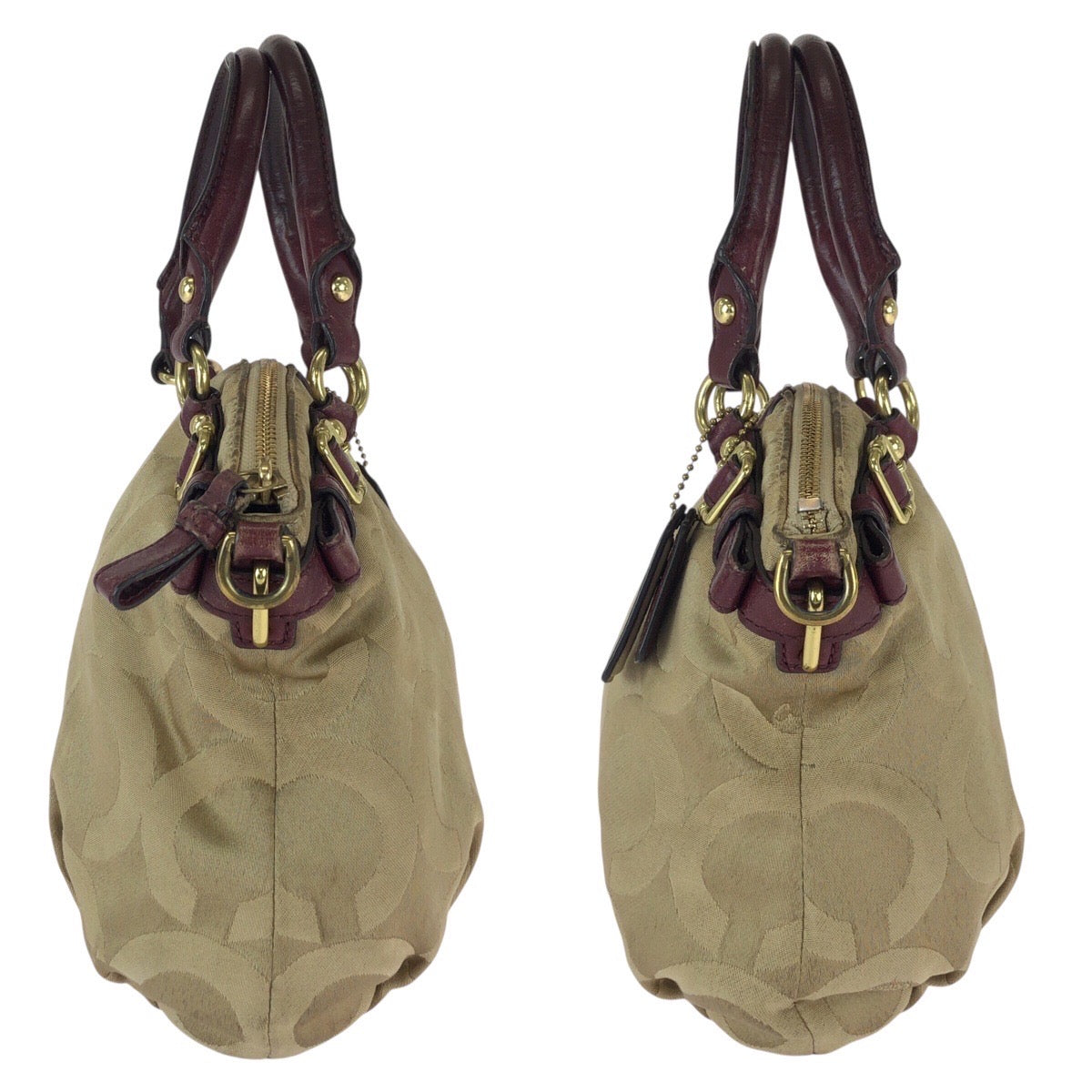 22829
COACH コーチ マディソン ベージュ ボルドー ゴールド金具 ナイロン / レザー G1176-18651 ハンドバッグ レディース AB3