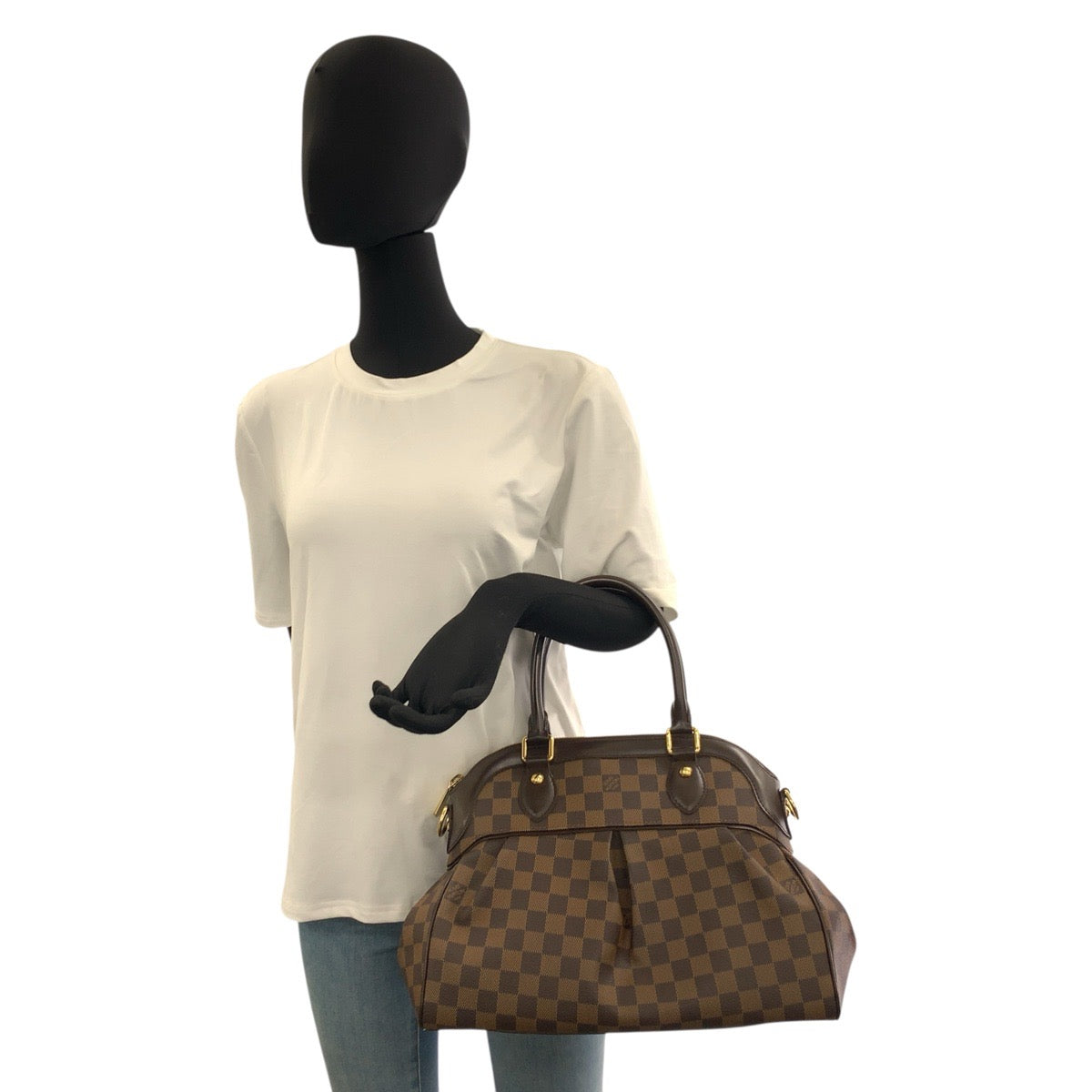 22833
LOUIS VUITTON ルイヴィトン ダミエ トレヴィ PM ブラウン ゴールド金具 PVC N51997 ハンドバッグ ショルダーバッグ 2way レディース ABP100