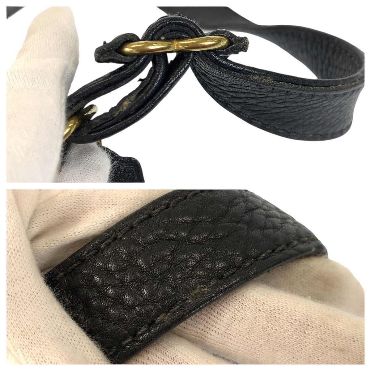 22843
COACH Vintage Old Coach Sonoma Collection Black Gold Hardware Leather 4924 Shoulder Bag Unisex Women's ABP14