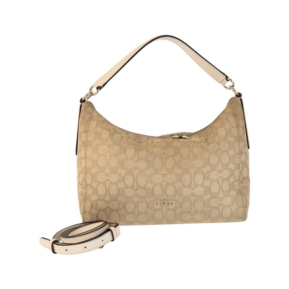 22845
COACH コーチ シグネチャー ベージュ アイボリー ゴールド金具 キャンバス / レザー F58284 ショルダーバッグ ハンドバッグ レディース ABP14