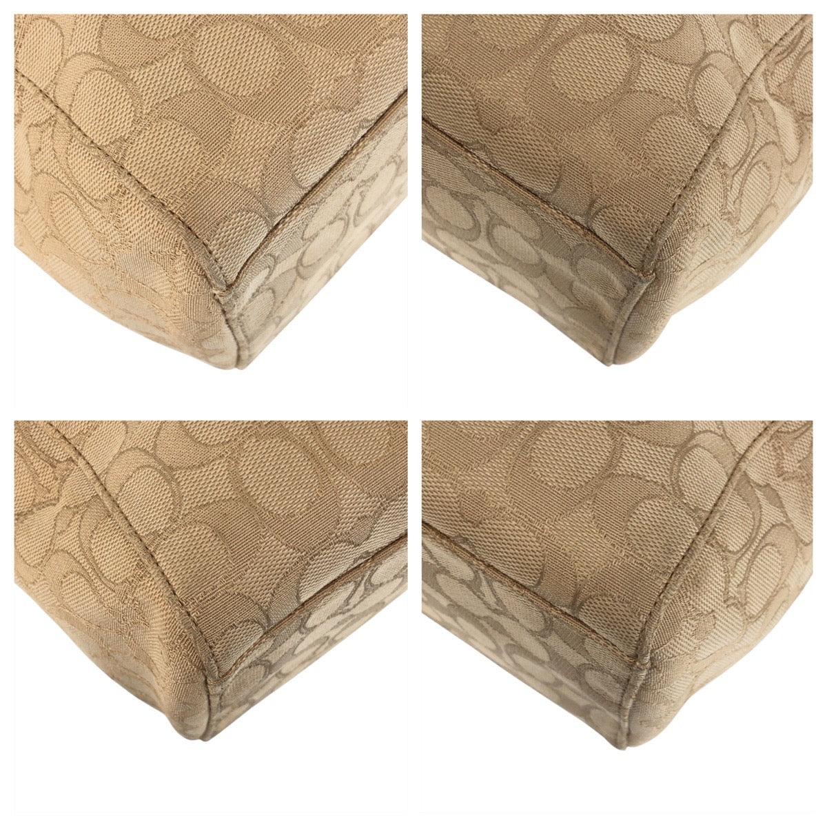 22845
COACH コーチ シグネチャー ベージュ アイボリー ゴールド金具 キャンバス / レザー F58284 ショルダーバッグ ハンドバッグ レディース ABP14