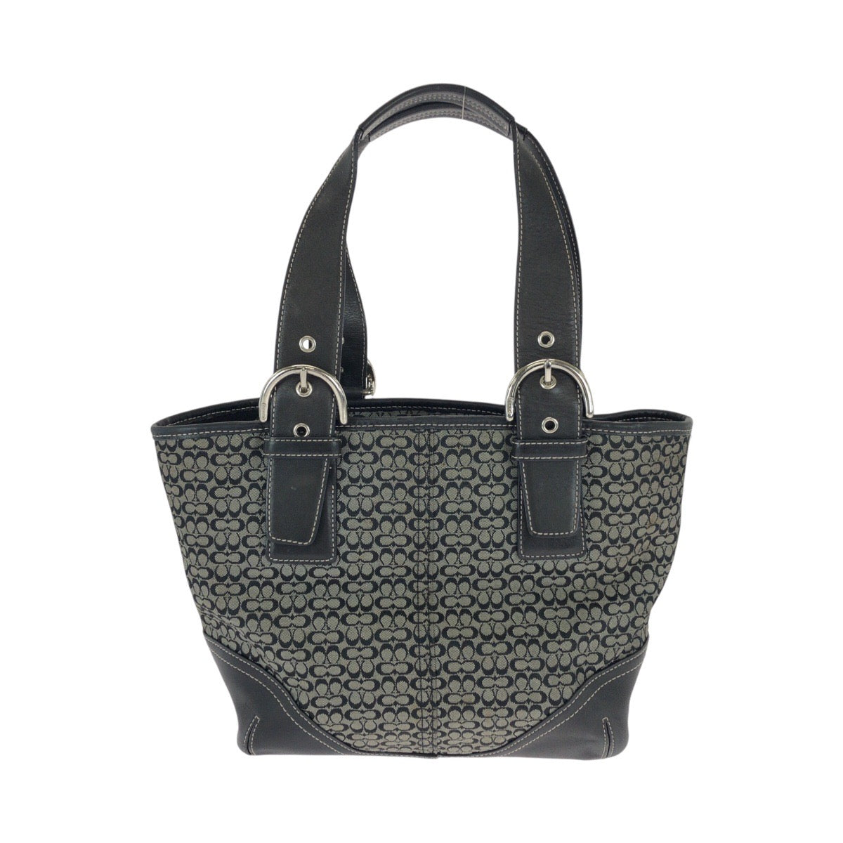 22846
COACH コーチ ミニシグネチャー ブラック 黒 グレー キャンバス / レザー C35-6383 ショルダーバッグ ハンドバッグ レディース ABP10