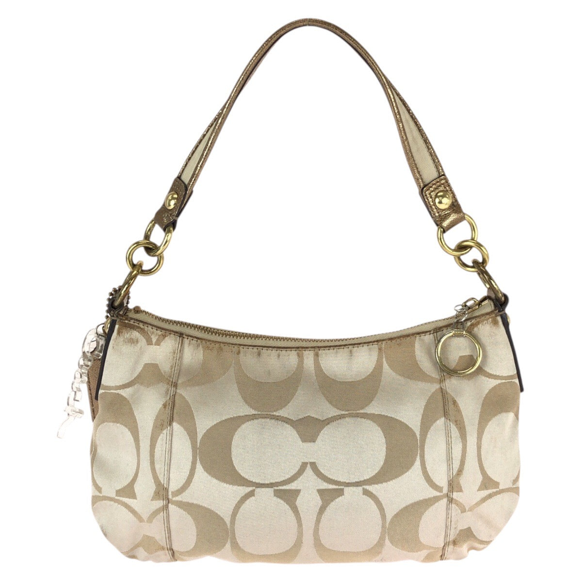 22848
COACH コーチ ポピー シグネチャー 2way ベージュ ゴールド金具 キャンバス / レザー 15317 ショルダーバッグ ハンドバッグ レディース AB5