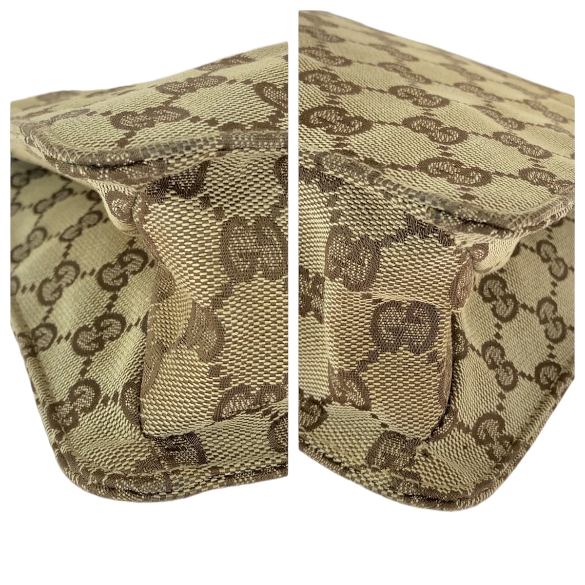 22858
GUCCI Eclipse Brown Silver Hardware GG Canvas 120841 Shoulder Bag Messenger Bag Ladies ABP