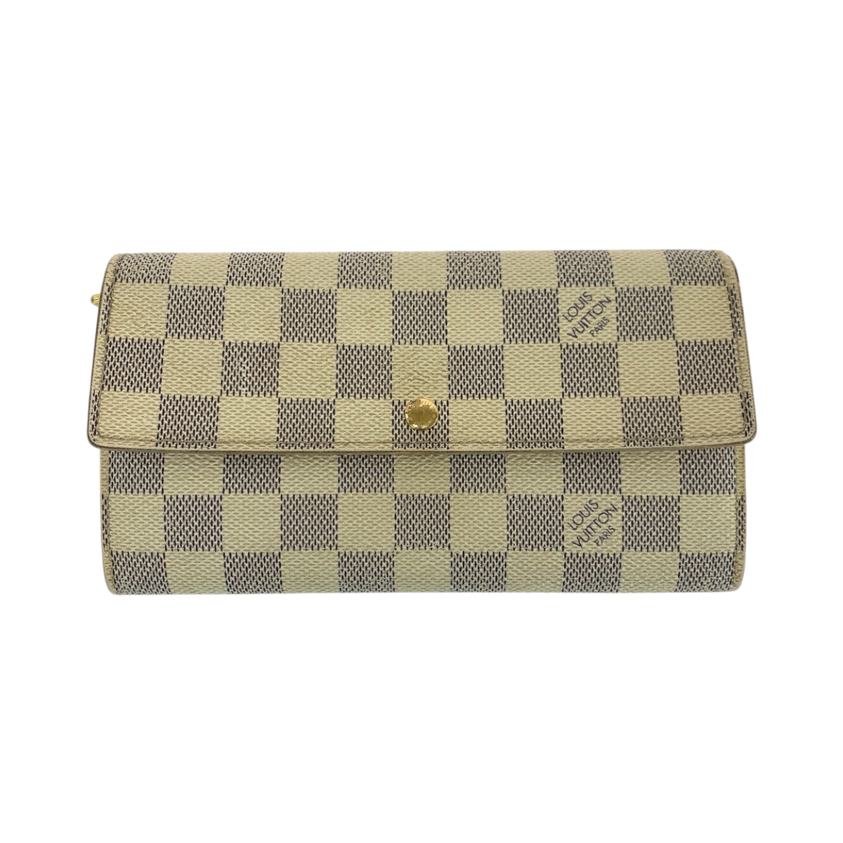 22854
LOUIS VUITTON ルイヴィトン ダミエ アズール ポルトフォイユ サラ ホワイト グレー ゴールド金具 PVC N61735 長財布 ロングウォレット レディース AB22