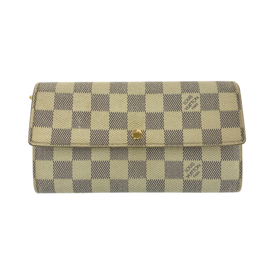 22854
LOUIS VUITTON ルイヴィトン ダミエ アズール ポルトフォイユ サラ ホワイト グレー ゴールド金具 PVC N61735 長財布 ロングウォレット レディース AB22