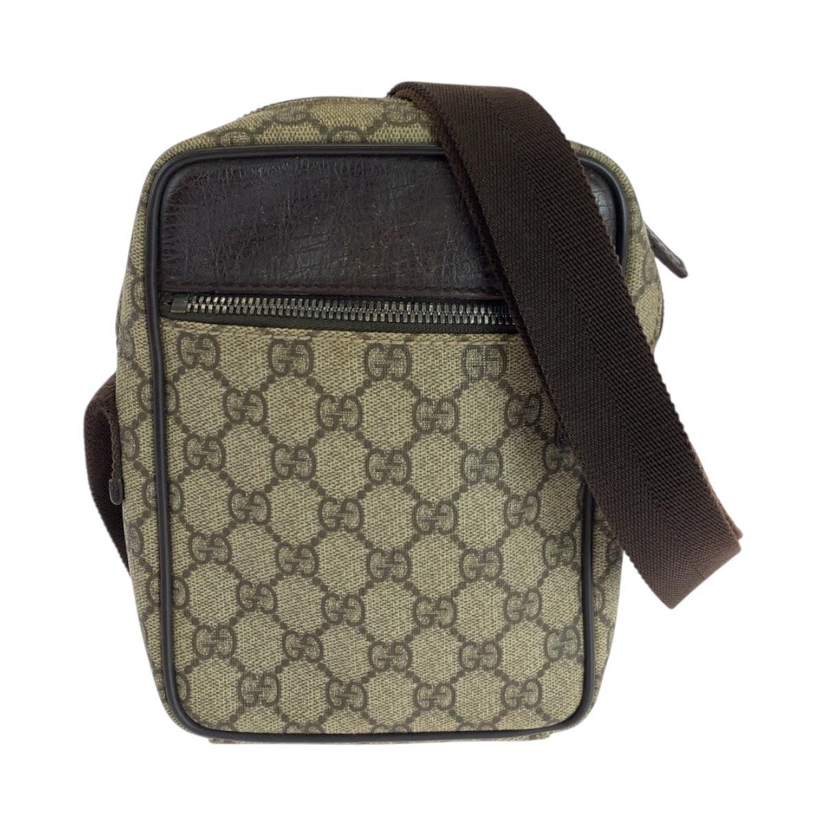 22868
GUCCI グッチ ベージュ ブラウン シルバー金具 GGスプリームキャンバス 101680 ショルダーバッグ ポシェット レディース ABP34