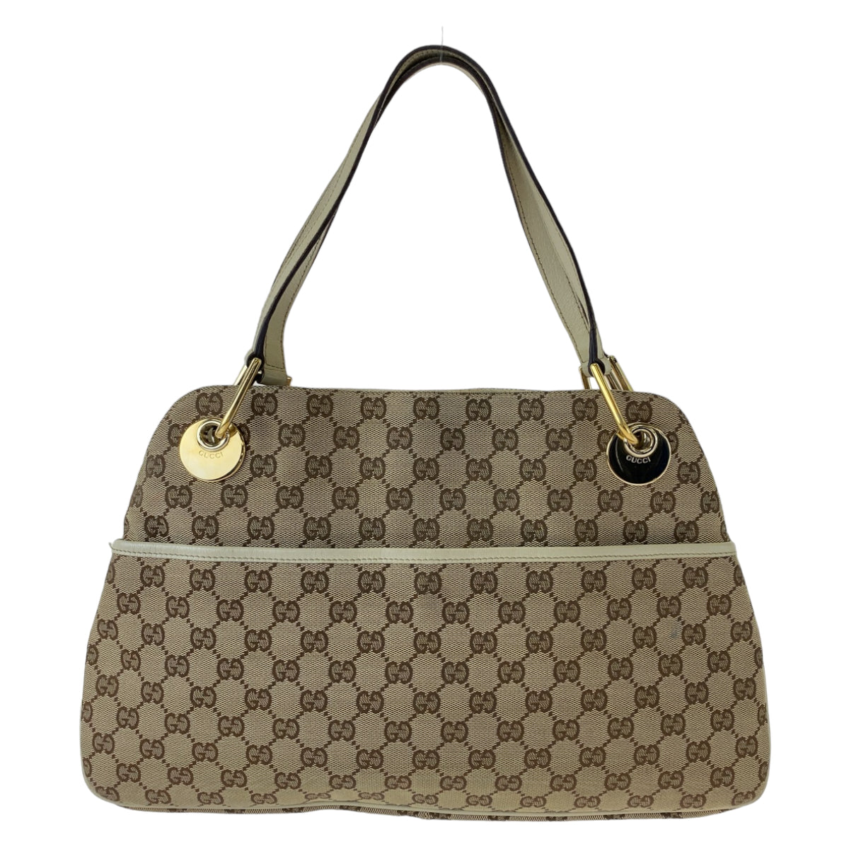 22870
GUCCI グッチ ベージュ ブラウン アイボリー ゴールド金具 GGキャンバス 121023 ショルダーバッグ トートバッグ レディース ABP40