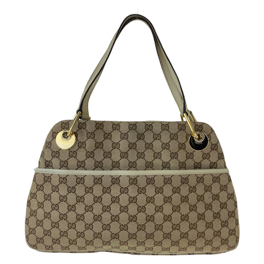 22870
GUCCI グッチ ベージュ ブラウン アイボリー ゴールド金具 GGキャンバス 121023 ショルダーバッグ トートバッグ レディース ABP40