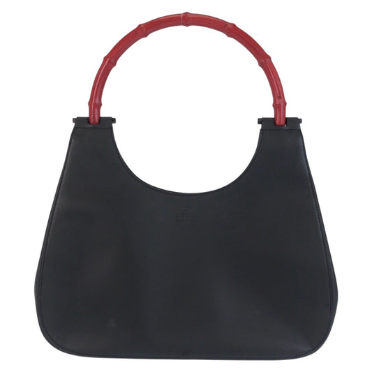 22873
GUCCI グッチ バンブー ブラック 黒 レッド レザー / バンブー 001 3739 ショルダーバッグ ホーボー レディース AB41