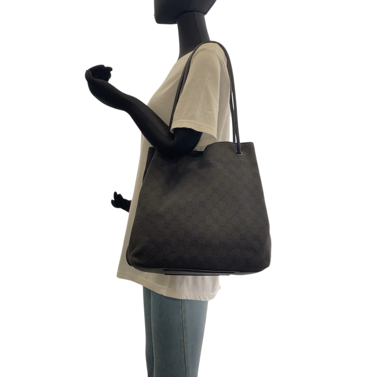 22877
GUCCI グッチ ブラック 黒 GGキャンバス / レザー 101341 ショルダーバッグ レディース ABP33