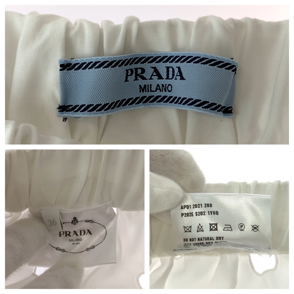 22882
PRADA プラダ ポルカドット カットワーク サイズ36 ホワイト コットン ショートパンツ ハーフパンツ インナー付き レディース ABP36