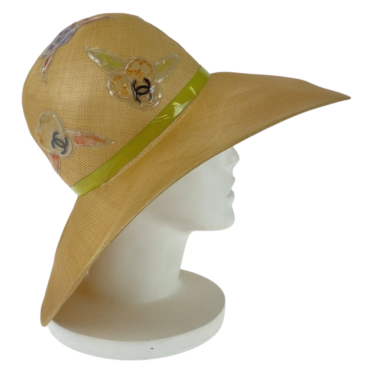 22886
CHANEL Coco Mark Raffia Straw Hat for Women AB46