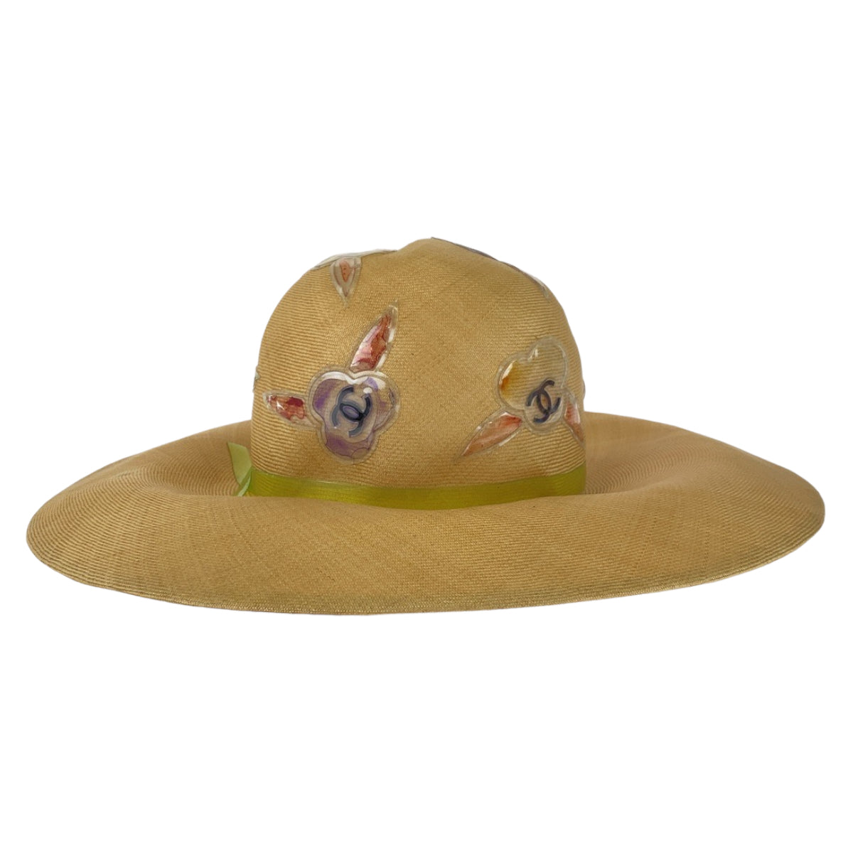 22886
CHANEL Coco Mark Raffia Straw Hat for Women AB46