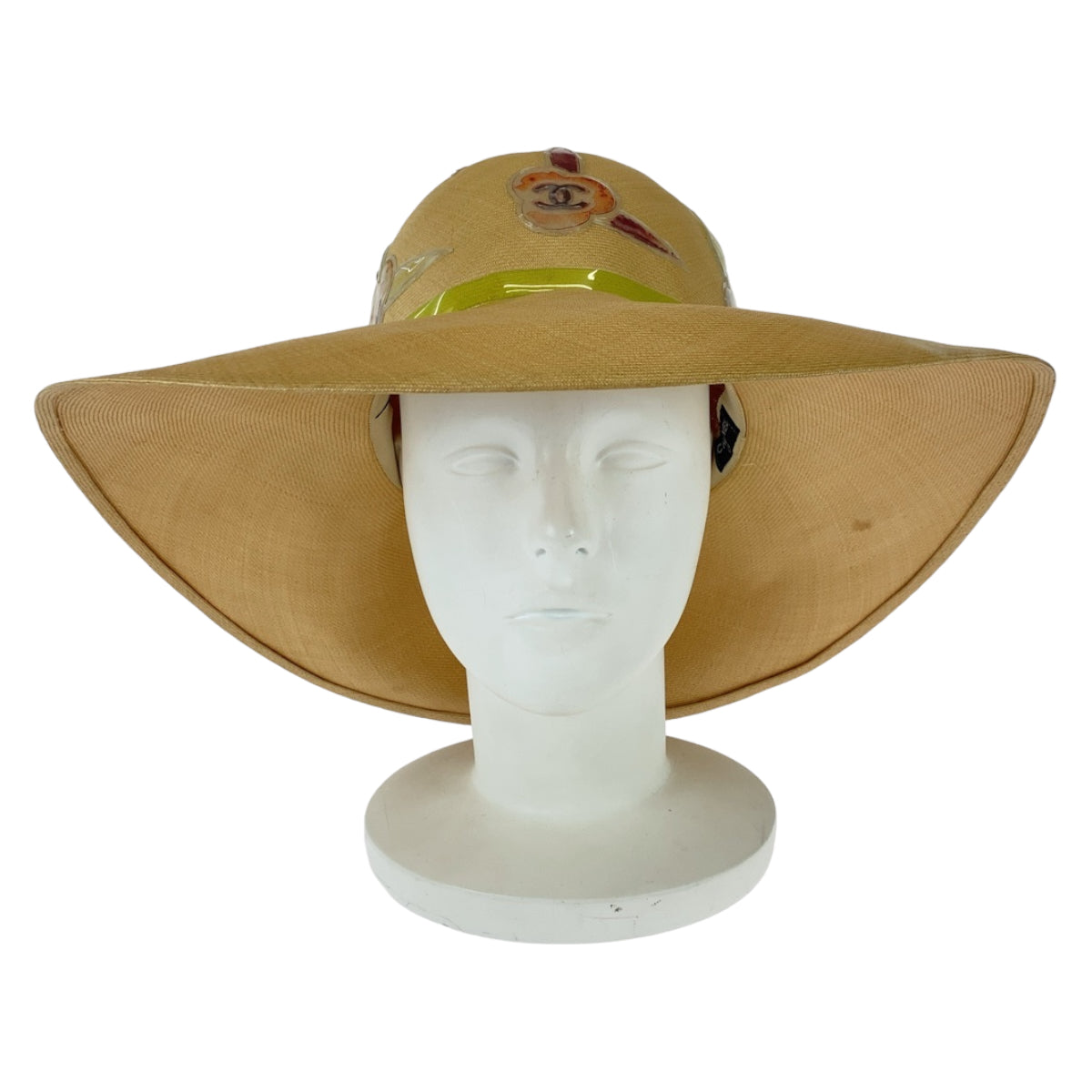 22886
CHANEL Coco Mark Raffia Straw Hat for Women AB46