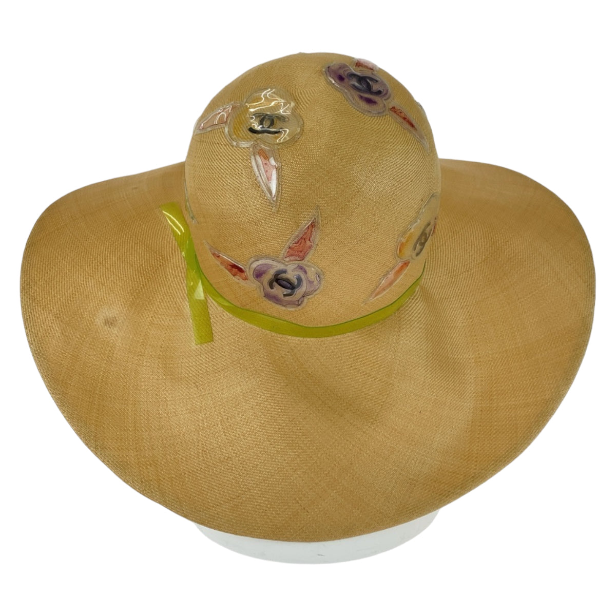 22886
CHANEL Coco Mark Raffia Straw Hat for Women AB46