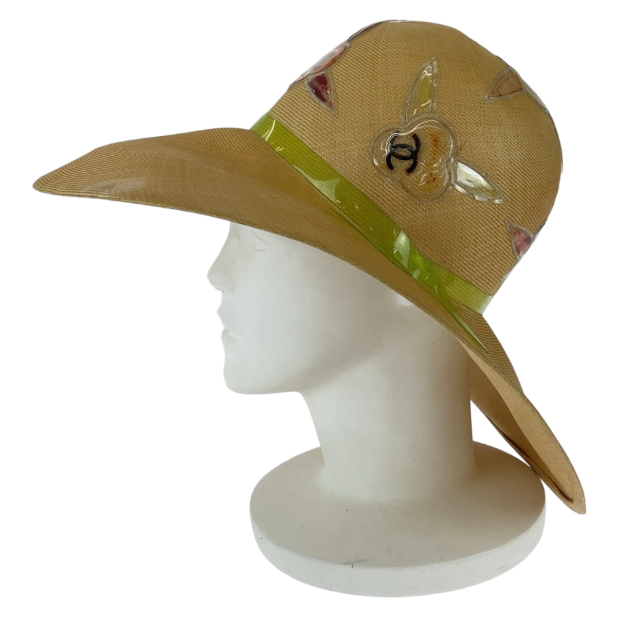 22886
CHANEL Coco Mark Raffia Straw Hat for Women AB46