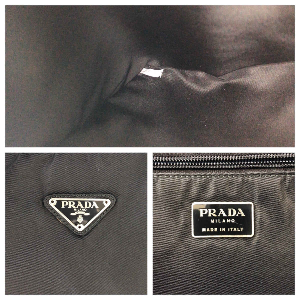 22888
PRADA プラダ テスート 三角ロゴプレート ブラック 黒 シルバー金具 ナイロン ビジネスバッグ ブリーフケース 男女兼用 メンズ ABP41