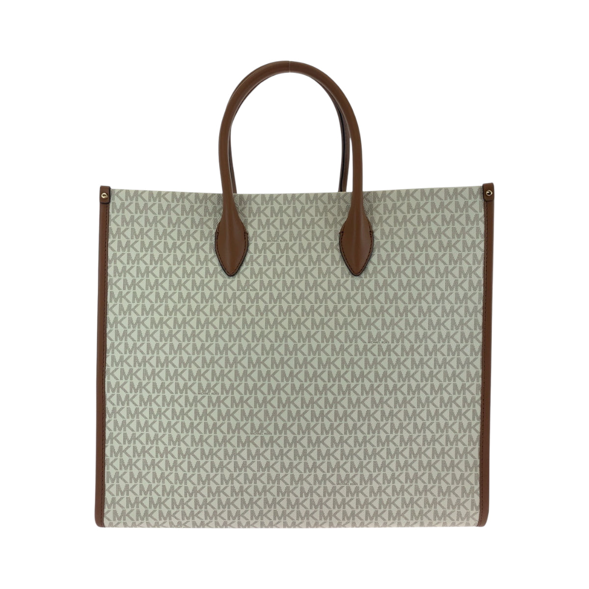 22890
Michael Kors マイケルコース ホワイト ブラウン PVC ショルダーバッグ トートバッグ レディース A