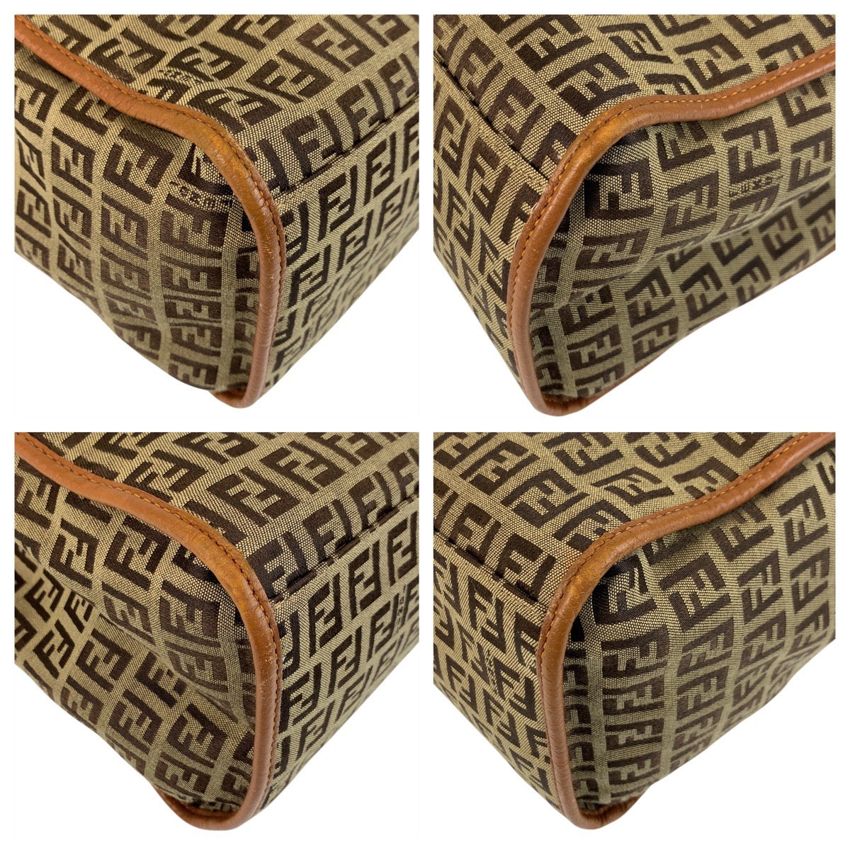22891
FENDI Zucchino Brown Gold Hardware Canvas / Leather 8BH153 Tote Bag Shoulder Bag Women's AB45