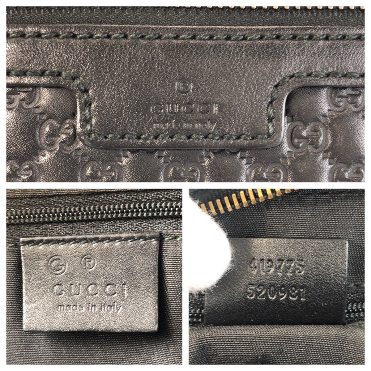 22894
GUCCI グッチ マイクログッチシマ ブラック 黒 レザー 419775 セカンドバッグ クラッチバッグ メンズ ABP48