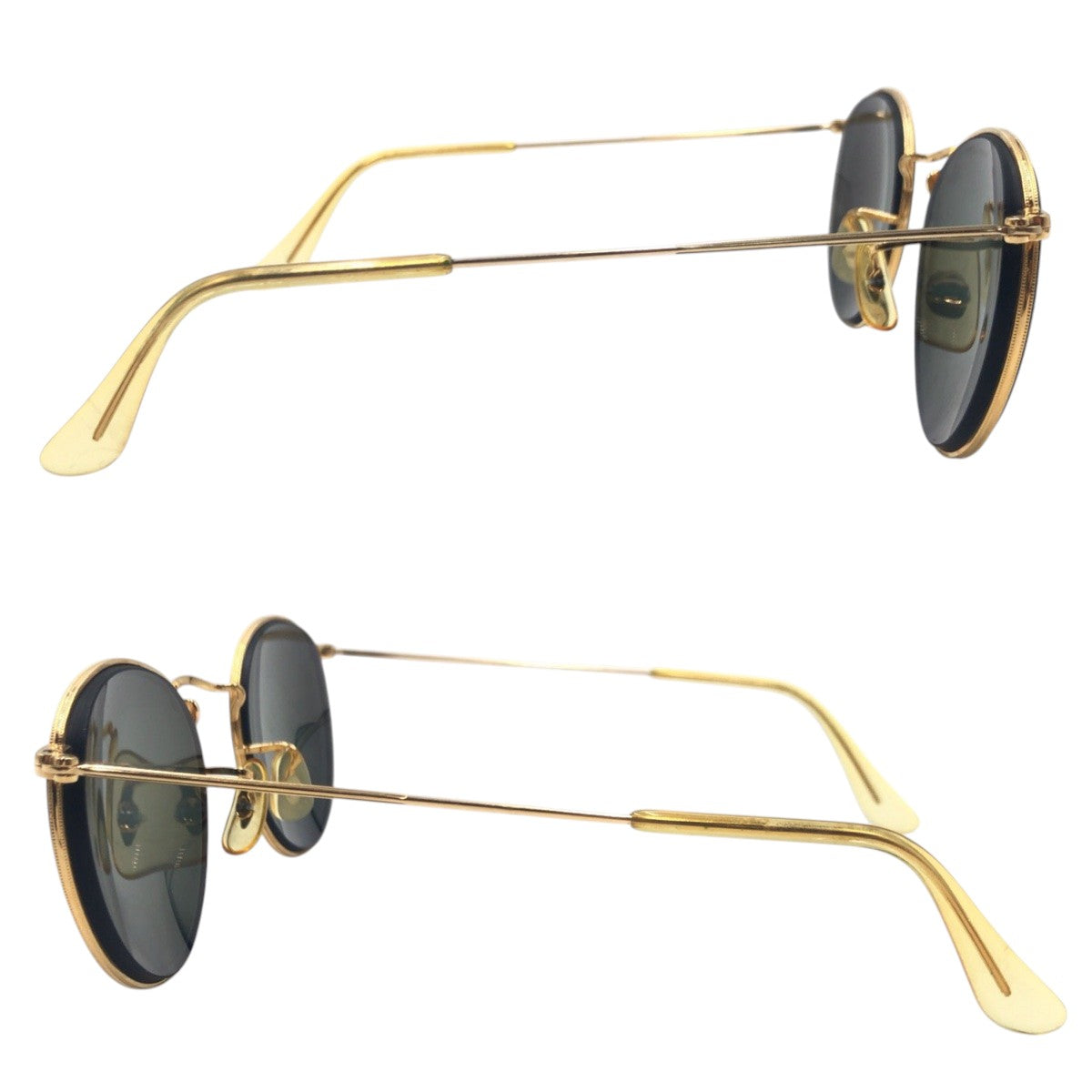 22898
Ray-Ban Vintage B&L Ray-Ban U.S.A. Gold Green Metal Sunglasses Eyeglasses Round Men's ABP16