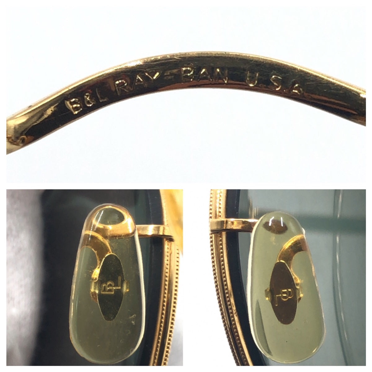 22898
Ray-Ban Vintage B&L Ray-Ban U.S.A. Gold Green Metal Sunglasses Eyeglasses Round Men's ABP16