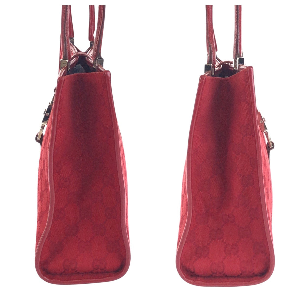 22901
GUCCI Jackie Red Silver Hardware GG Canvas / Leather 002 1073 Shoulder Bag Handbag Ladies AB48